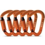 Fvw 5 Pieces Heavy Duty Climbing Carabiners, 25Kn Auto Locking Rock Climbing Carabiners Clips For Hammocks, Swing, Locking Dog Leash And Harness, Camping, Hiking & Utility (Orange)