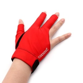 Cuesoul Professional Billiard Gloves Red-Wear On Right Hand Size M
