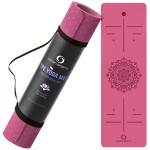 Yoga Mat - Tpe Gymnastics Non-Slip Fitness Exercise Mat With Carry Straps For Yoga, Pilates Home Gym Workout Compact Eco Friendly 183 X 61 X 06 Cm (Pink Mandala)