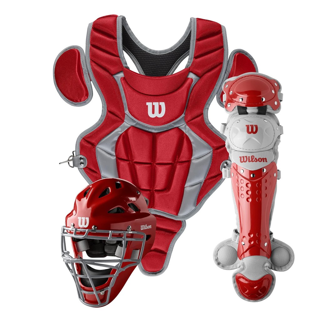 Wilson C200 Youth Catchers Gear Kit - Scarlet 12 Inch