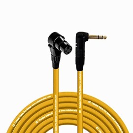 Coluber Cable Right Angle Xlr Female To Right Angle 14 Trs - 50 Feet - Yellow - Pro 3-Pin Microphone Connector For Powered Speakers, Audio Interface Or Mixer For Live Performance & Recording