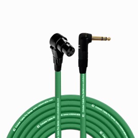 Coluber Cable Right Angle Xlr Female To Right Angle 14 Trs - 50 Feet - Green - Pro 3-Pin Microphone Connector For Powered Speakers, Audio Interface Or Mixer For Live Performance & Recording