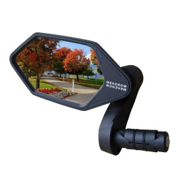 Meachow 2022 New Bar End Bike Mirror, Crystal Uhd Automotive Grade Glass Lens E-Bike Mirrors, Scratch Resistant, Safe Rearview Mirrors, (Blue Left Side) Me-022Lb