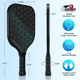 Pickleball Paddles Set of 4 incl 4 Fiberglass Pickleball Rackets, 4 Balls 1 Pickleball Bag 4 grip Tapes, JoncAye Pickleball Set for Outdoor and Indoor, Pickle Ball Raquette Set with Accessories