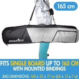 Athletico Peak Padded Snowboard Bag (Black/Gray, 165cm)