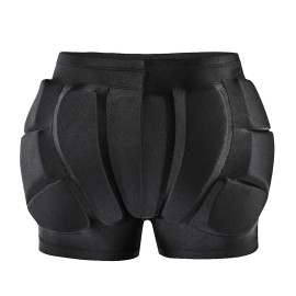 Jmsdream 3D Padded Protection Hip Eva Protective Gear Kids Adults Skating Riding Roller Shorts, Black A, Small