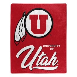 Northwest NCAA Utah Utes Unisex-Adult Raschel Throw Blanket, 50