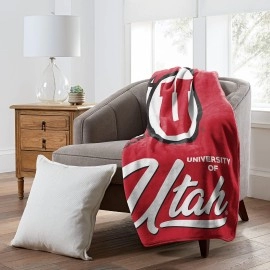 Northwest NCAA Utah Utes Unisex-Adult Raschel Throw Blanket, 50