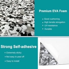 Boat Flooring EVA Foam Boat Decking Self Adhesive Non Slip Boat Carpet Brushed Camo Marine Mats Fit for Fishing Boat Kayak Deck Cushioning Cooler Tops Seating Helm Pad Swimming Pool Platform Golf Cart