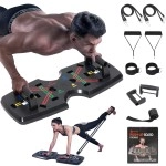 Aerlang Push Up Board - Upgraded Multi-Functional Push Up Bar With Resistance Bands, Foldable Comprehensive Easy To Use Push Up Handle Portable Professional Push Up Strength Training Equipment For Men And Women