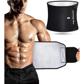 Kingpavonini Waist Trainer For Men Women & Waist Trimmer Sweat Belt Stomach Wrap For Working Out Black