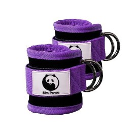 Slim Panda Ankle Straps For Cable Machines And Resistance Bands For Kickbacks, Glute Workouts, Leg Extensions, Curls, And Hip Abductors For Men And Women, Adjustable With Double D-Rings (Purple)