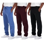 3 Pack Mens Open Bottom Tech Fleece Active Sports Athletic Training Soccer Track Gym Running Casual French Terry Quick Dry Fit Sweatpants Pockets Bottom Lounge Pants Heavy Warm - Set 2, M