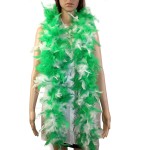 60 Gram, 2 Yards Long Chandelle Feather Boa Great For Party, Wedding, Halloween Costume, Christmas Tree, Decoration(Green Mix White Color_