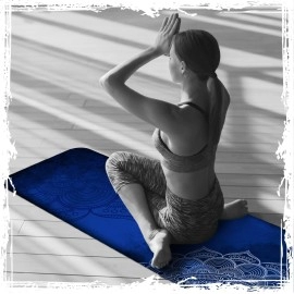 Millenti Vegan-Suede Blue Yoga Mat - Non Slip Eco Friendly Workout Matt For Hot Yoga Pilates Tabata Hiit Yoga Strap Included - Suede-Royalty Blue Yma05Blbl