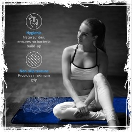 Millenti Vegan-Suede Blue Yoga Mat - Non Slip Eco Friendly Workout Matt For Hot Yoga Pilates Tabata Hiit Yoga Strap Included - Suede-Royalty Blue Yma05Blbl