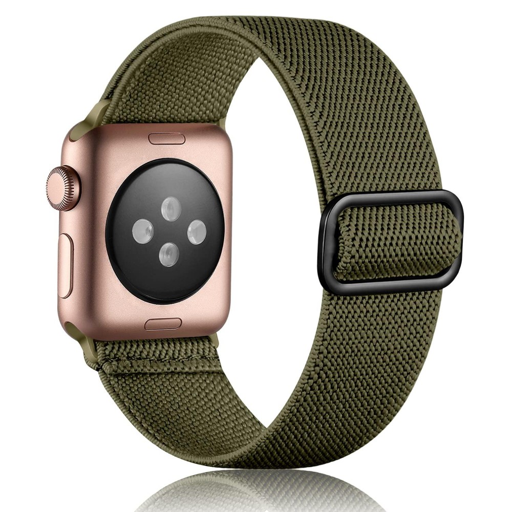 Vcegari Compatible With Apple Watch Band 38Mm 40Mm 41Mm 42Mm 44Mm 45Mm Women Men, Stretchy Nylon Solo Loop Wristband For Iwatch Se Series 7 6 5 4 3 2 1, Green