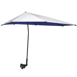 G4Free Upf 50+ Adjustable Beach Umbrella Xl With Universal Clamp For Chair, Golf Bags, Stroller, Wheelchair, Bleacher, Patio(Blue)