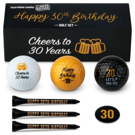 Golf Birthday Gift Sets - 40Th 50Th 60Th 70Th - Perfect Novelty Golfing Present For Him Or Her (30Th Birthday)