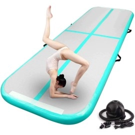 Fbsport 164Ft Inflatable Air Gymnastics Mat Training Mats 8 Inches Thickness Gymnastics Tracks For Home Usetrainingcheerleadingyogawater With Pump
