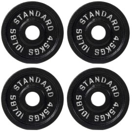 Balancefrom Cast Iron Plate Weight Plate For Strength Training And Weightlifting, Olympic Size, 2-Inch Center, 10Lb Set Of 4