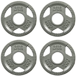 Balancefrom Olympic 2-Inch Cast Iron Plate Weight Plate For Strength Training And Weightlifting, 2.5-Pound, Set Of 4