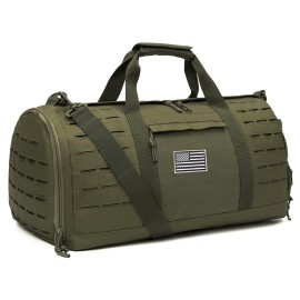 Qt&Qy 40L Military Tactical Duffle Bag For Men Sport Gym Bag Fitness Tote Travel Duffle Bag Training Workout Bag With Shoe Compartment Basketball Football Weekender Bag