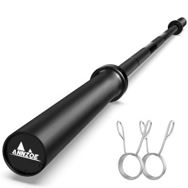 Olympic Barbell Bar 7-Foot Weight Bar, Rated 700 Lbs For Weight Capacity, Menas Solid Iron Weighted Workout Barbell Weight Straight Weightlifting Technique Bar For Home Fitness Exercise Equipment (Black)