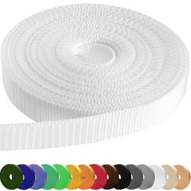 Teceum 2 Inch Webbing - White - 25 Yards - 2A Heavy-Duty Wide Webbing For Climbing Outdoors Indoors Crafting Diy