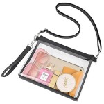 Uspeclare Woman Shoulder Bag Clear Crossbody Purse Bag Stadium Approved Clear Tote Bag For Work Concert Sports(Black)