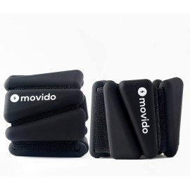 Movido Wearable Wrist Ankle Weights - 1 Lb Each (2 Per Set) Compact Workout Weights For Women Men Perfect For Yoga, Walking, Pilates, Home Workouts (Carbon)