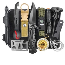 Gifts for Men Dad Husband Him, Valentines Anniversary Birthday Gifts, Survival Kit 14 in 1, Survival Gear and Equipment, Outdoor Fishing Hunting Camping Accessories, Gift Ideas for Teenage Boy Women
