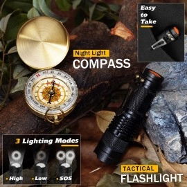 Gifts for Men Dad Husband Him, Valentines Anniversary Birthday Gifts, Survival Kit 14 in 1, Survival Gear and Equipment, Outdoor Fishing Hunting Camping Accessories, Gift Ideas for Teenage Boy Women