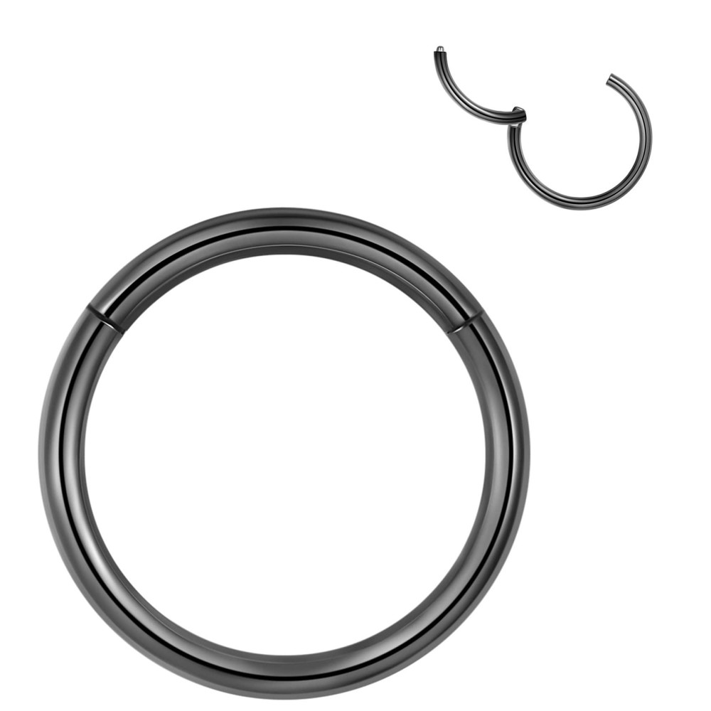 Lovebodyjewelry 2Pcs 20G 10Mm Hinged Hoop Nose Ring Black Septum Ring Clicker 316L Surgical Steel Nose Hoop 20 Gauge Cartilage Earring Nose Piercing Body Jewelry Helix Daith Tragus Earrings Lip Rings