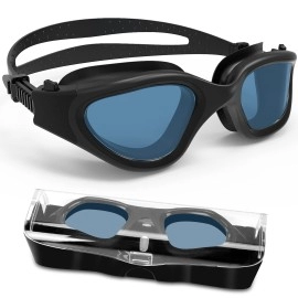 Hotsrace Swimming Goggles Full Black With Smoke Lenses