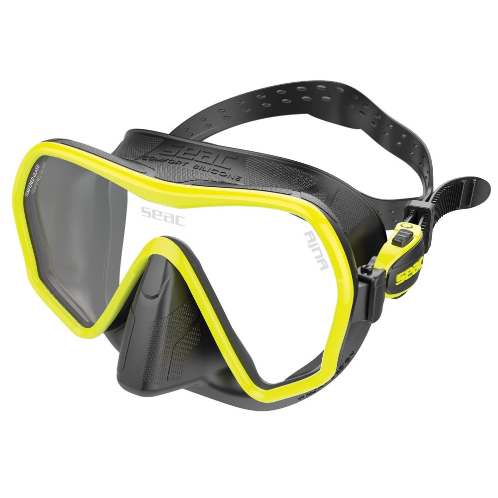Seac Ajna, Frameless Scuba Diving Mask With Wide View, 100% Silicone Skirt