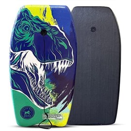Back Bay Play 33 Body Boards - Lightweight Eps Core Boogie Boards For Beach - Bodyboard, Boogie Board For Beach Kids With Wrist Leash Surfing For Kids Adults (Graffiti Dinosaur)