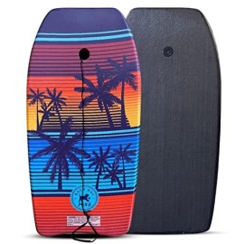 Back Bay Play 37 Body Boards - Lightweight Eps Core Boogie Boards For Beach - Bodyboard, Boogie Board For Beach Kids With Wrist Leash Surfing For Kids Adults (Sunset Beach)