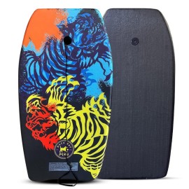 Back Bay Play 33 Body Boards - Lightweight Eps Core Boogie Boards For Beach - Bodyboard, Boogie Board For Beach Kids With Wrist Leash Surfing For Kids Adults (Jungle Tiger)