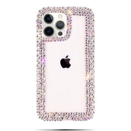 Bonitec Compatible With Iphone 13 Pro Max Case For Women Girls 3D Glitter Sparkle Bling Case Luxury Shiny Cute Crystal Charms Rhinestone Diamond Bumper Clear Protective Cases Cover Clear