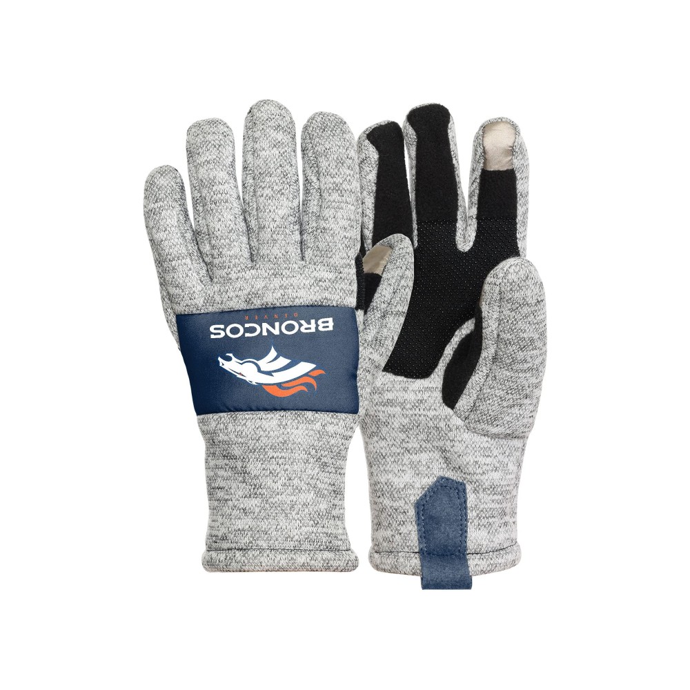 Foco Denver Broncos Nfl Heather Grey Insulated Gloves - Lxl