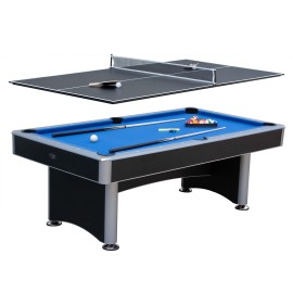 Hathaway Maverick Ii 7-Foot Pool And Table Tennis Multi Game With Blue Felt And Black Table Tennis Surface Includes Cues, Paddles And Balls