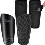 Soccer Shin Guards For Men Incl. Sleeves With Optimized Insert Pocket - Protective Soccer Equipment For Kids Adults (Black Xl)