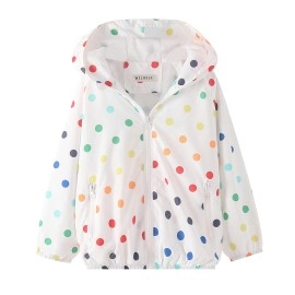 Welaken Jacket For Girls Kids & Toddler Girls Polka Dot Rain Jacket Ii Little Girlswaterproof Jacket