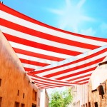 Colourtree Ctaprt10 Custom Size Order To Make 8 X 13 X 153 Red & White Stripes Right Triangle Sun Shade Sail Canopy Mesh Fabric Uv Block - Commercial Heavy Duty - 190 Gsm - 3 Years Warranty