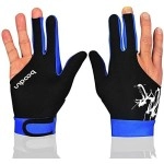 Man Woman Elastic 3 Fingers Show Gloves For Billiard Shooters Carom Pool Snooker Cue Sport - Wear On The Right Or Left Hand 1Pcs (Blue, Xl)