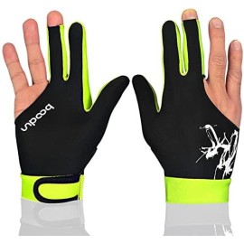 Man Woman Elastic 3 Fingers Show Gloves For Billiard Shooters Carom Pool Snooker Cue Sport - Wear On The Right Or Left Hand 1Pcs (Light Green, M)