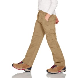CQR Kids Youth Hiking Cargo Pants, UPF 50+ Quick Dry Convertible Zip Off Pants, Outdoor Camping Pants, Convertible Coyote, X-Large
