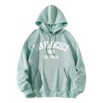 Soly Hux Women Casual Fashion California Hoodie Los Angeles Pullover Drawstring Graphic Sweatshirt Mint Green Letter Xs