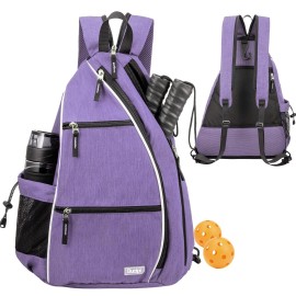 Sucipi Pickleball Bag Pickleball Backpack For Women Men Pickleball Paddle Backpack Reversible Pickleball Paddle Bag Pickleball Rackets Bags For Ladies (Purple)